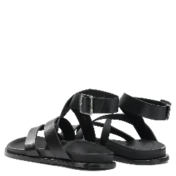 Low leather sandals