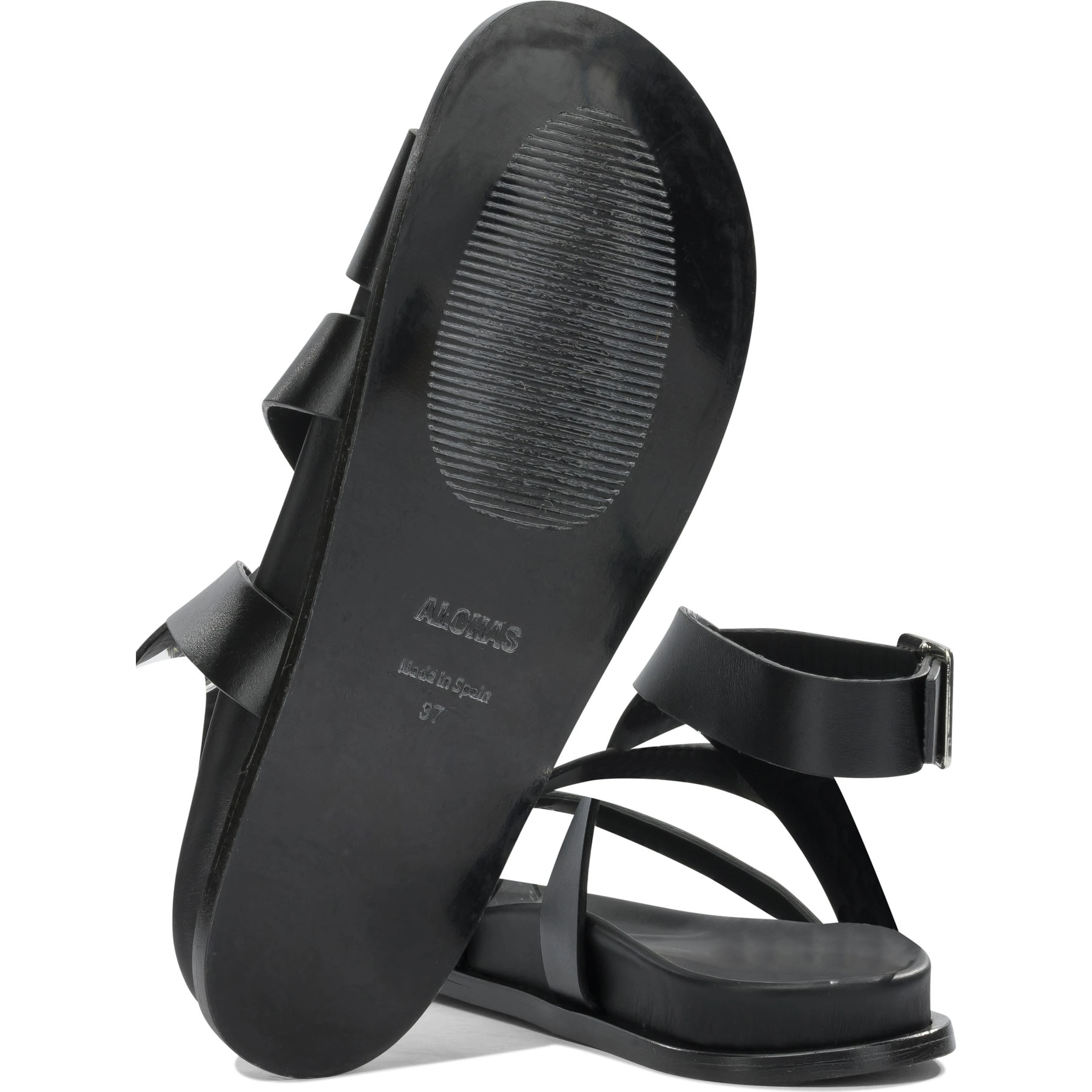 Low leather sandals
