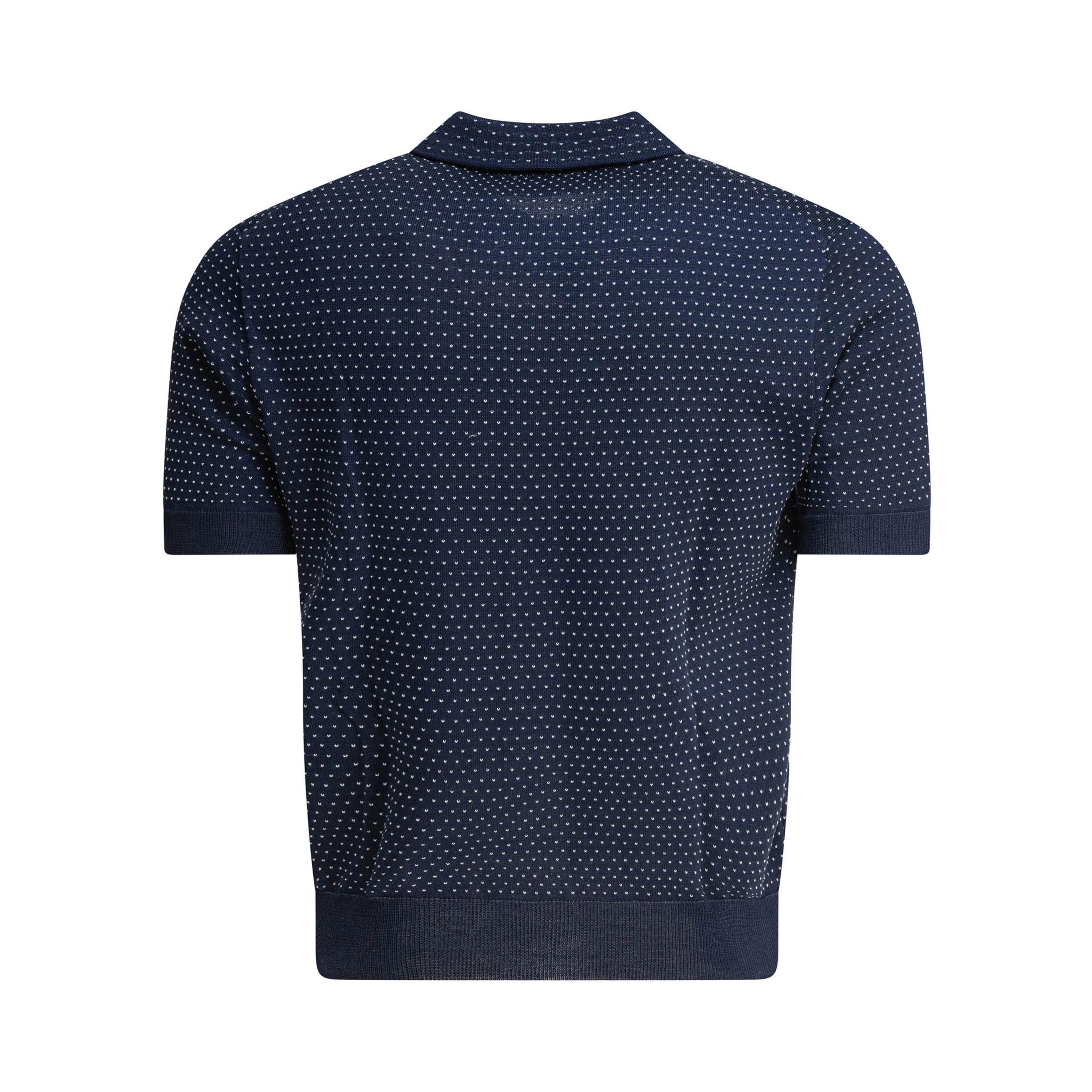Textured knit polo shirt buttons