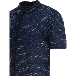 Textured knit polo shirt buttons