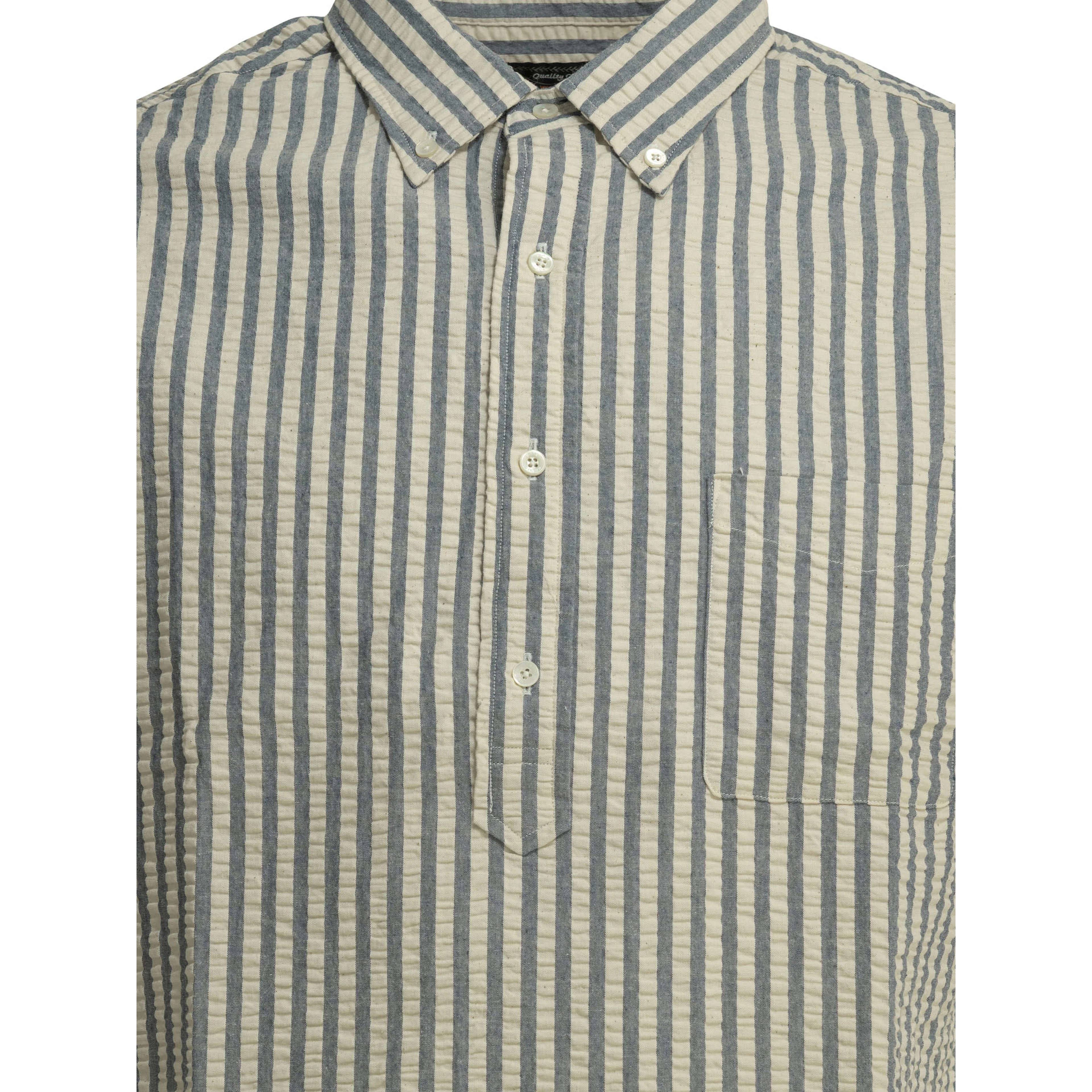 Casual cotton seersucker shirt