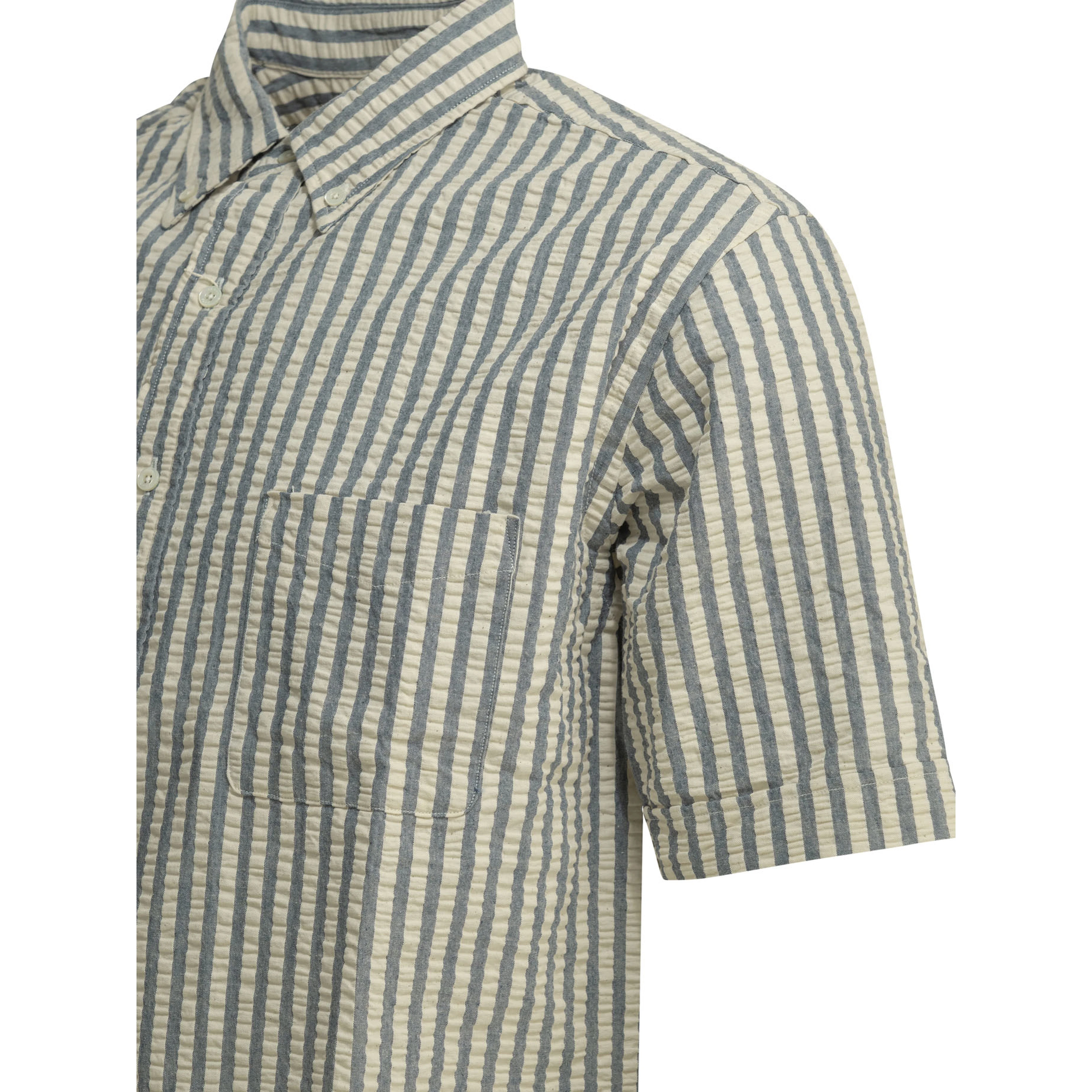 Casual cotton seersucker shirt