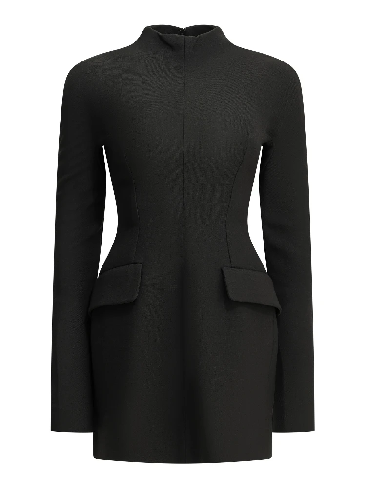Short dress made of stretch wool