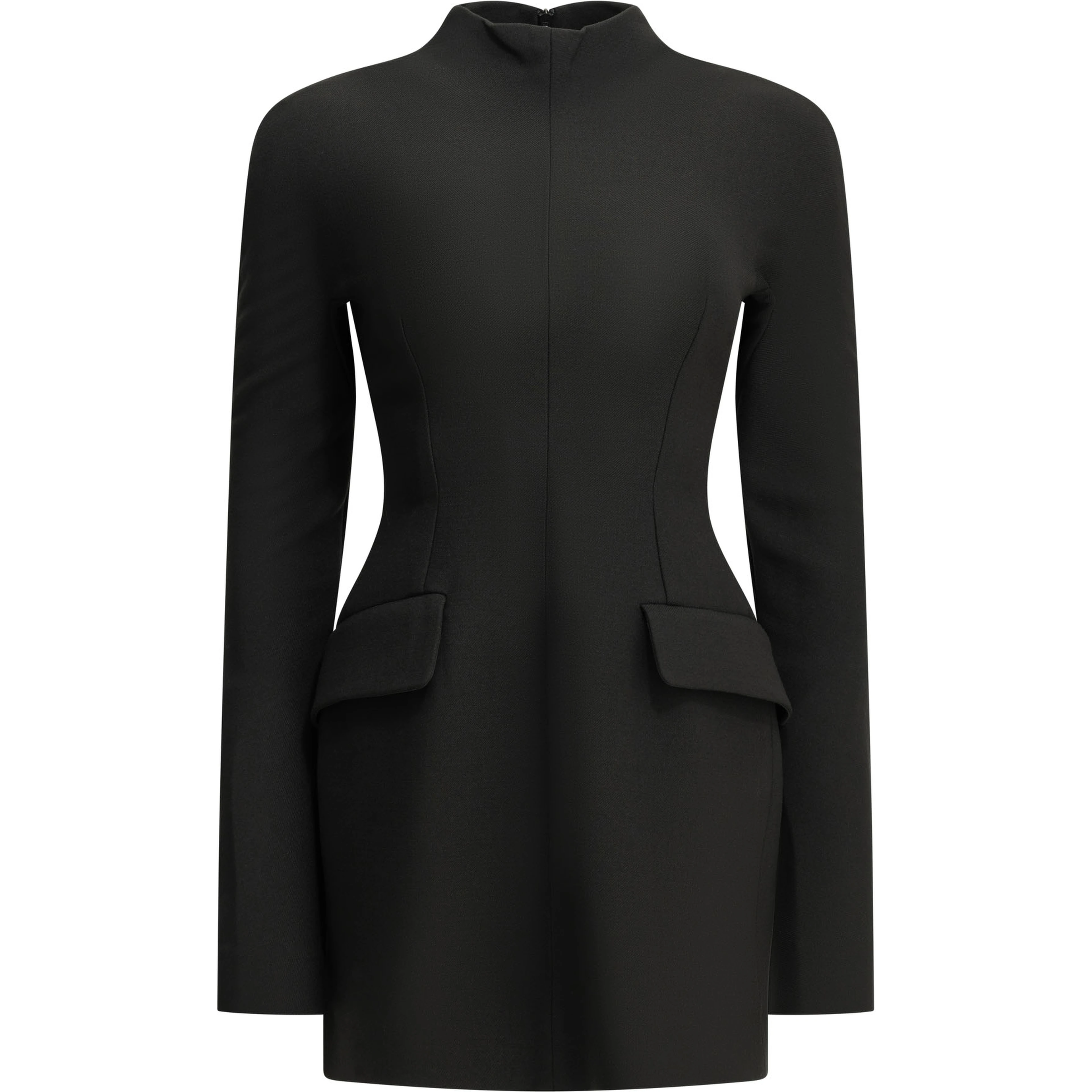 Short dress made of stretch wool