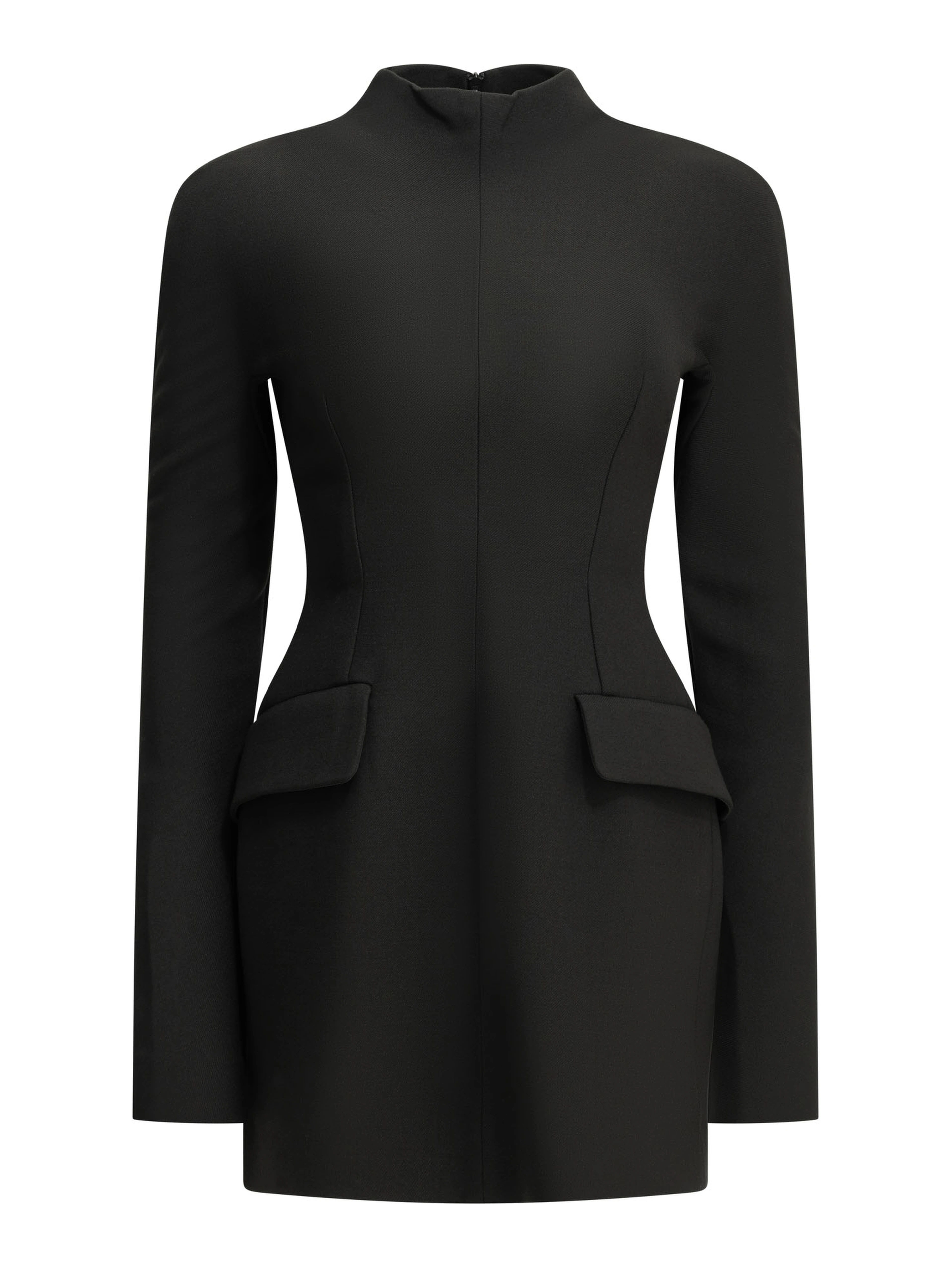 Short dress made of stretch wool