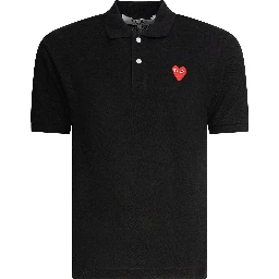 "Red Emblem" Button-Down Polo Shirt