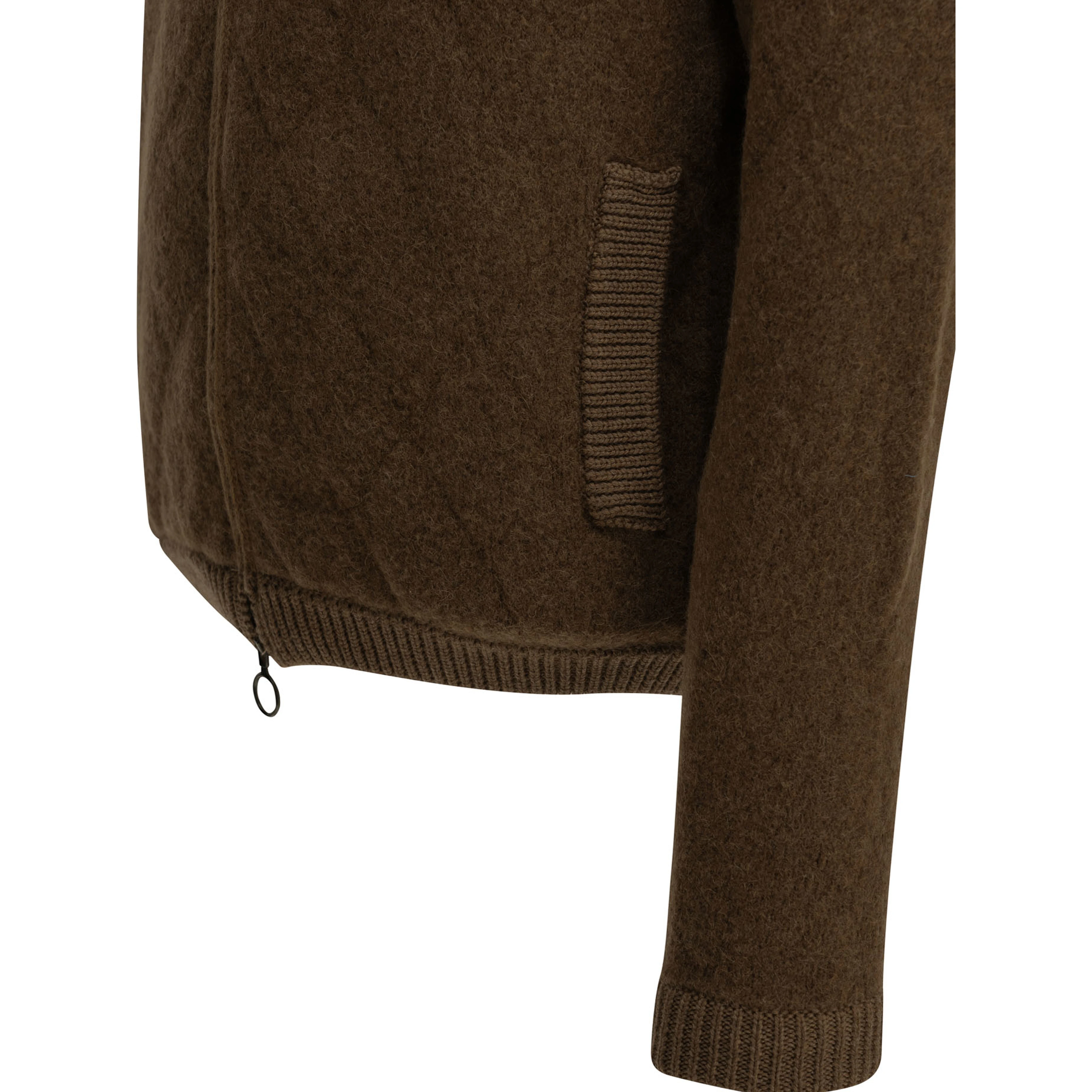 Camel-colored bomber jacket