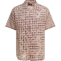 "Open Collar Nylon Airy Plaid" Casual Shirt