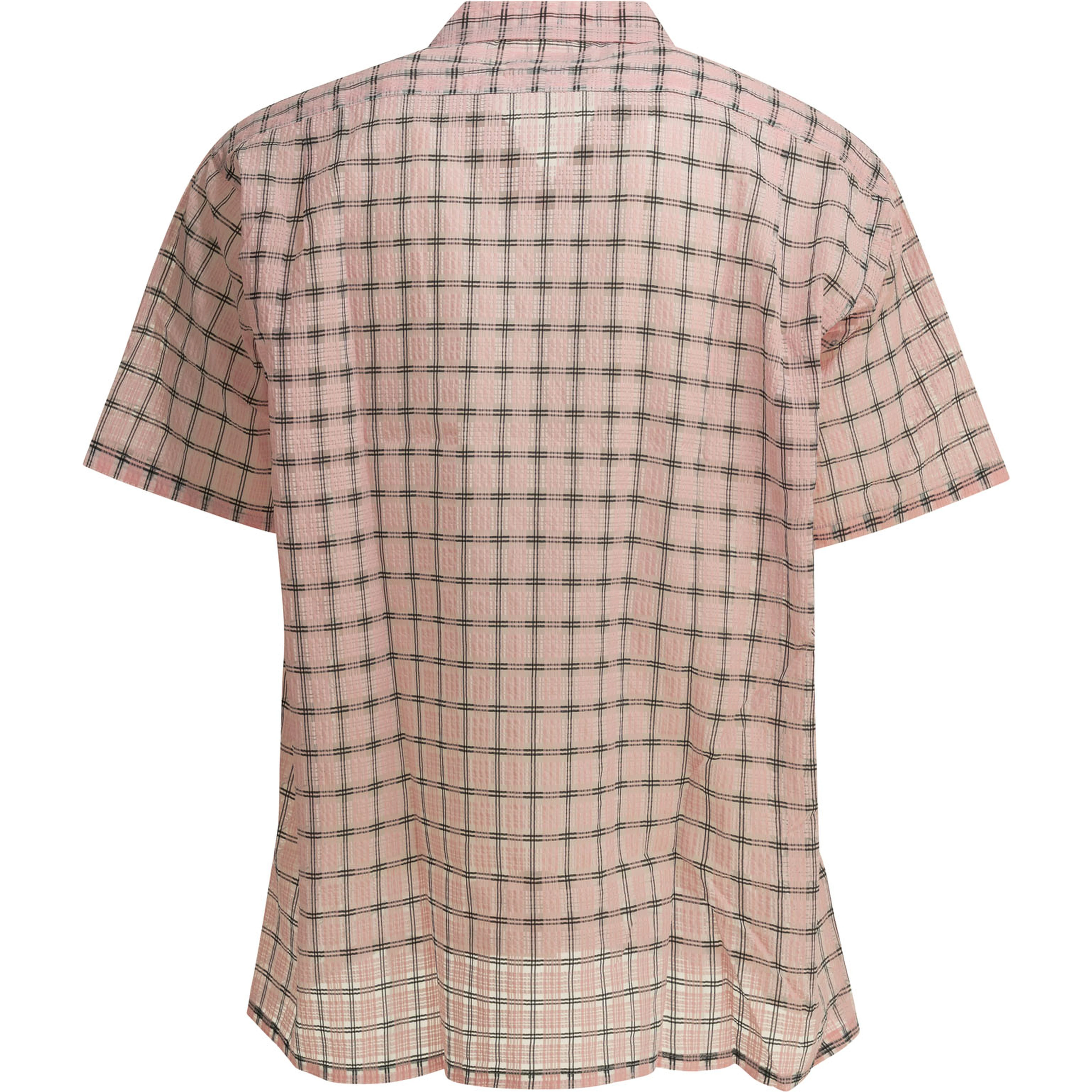 "Open Collar Nylon Airy Plaid" Casual Shirt