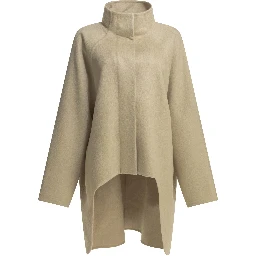 Long asymmetrical cashmere coat