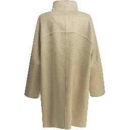 Long asymmetrical cashmere coat