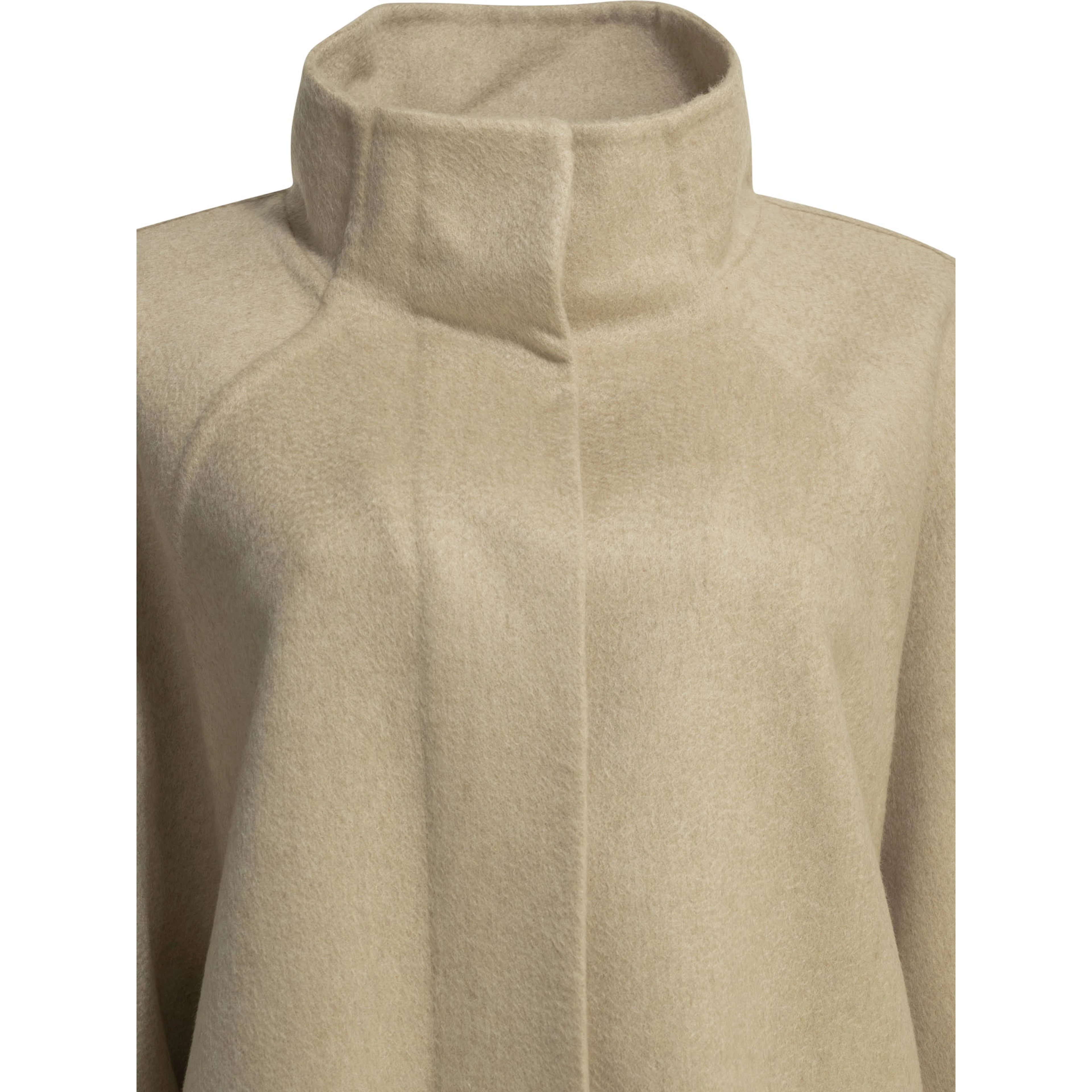 Long asymmetrical cashmere coat