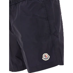 Swim shorts with logo patch
