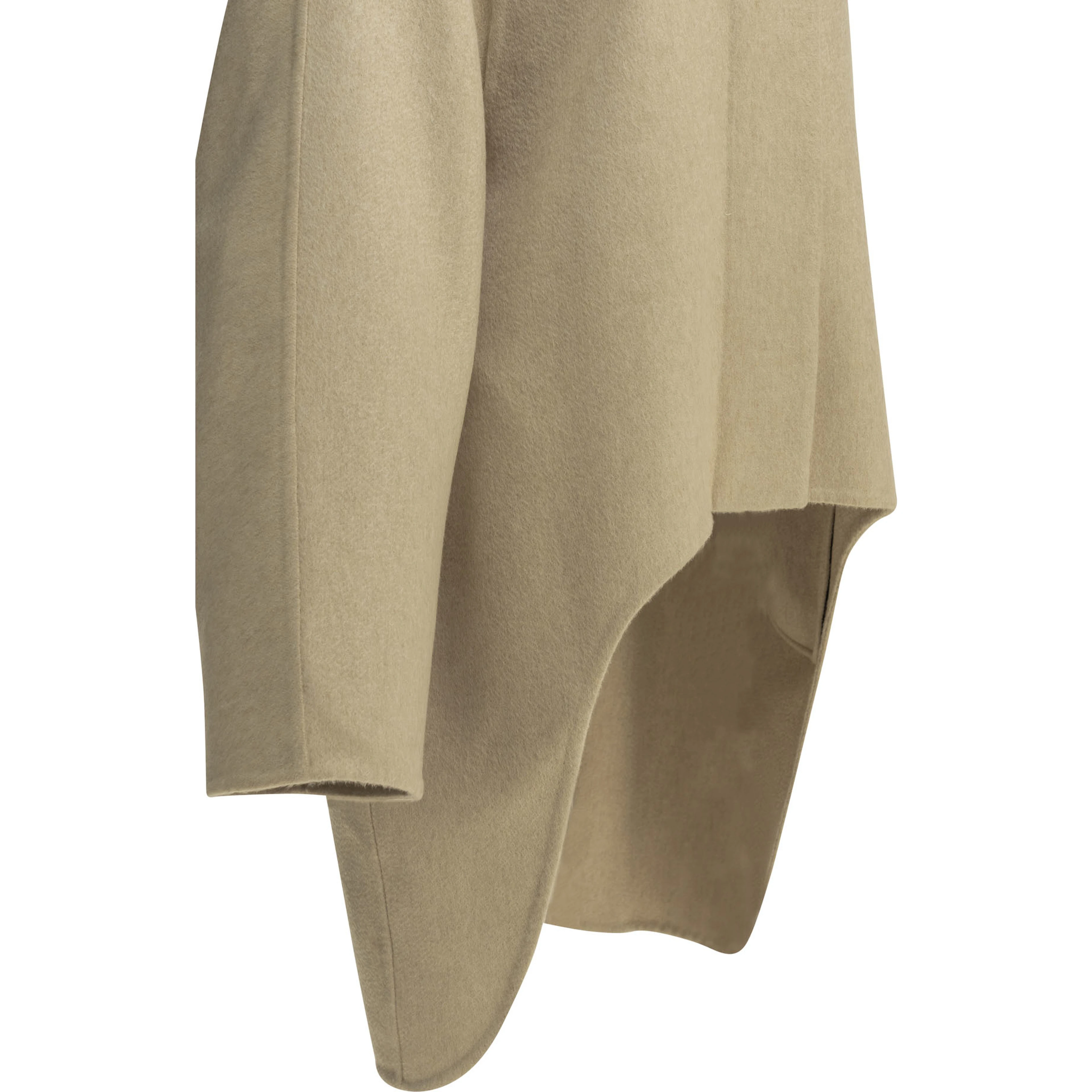 Long asymmetrical cashmere coat