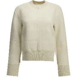 Crew-neck sweater made of a cotton-cashmere blend