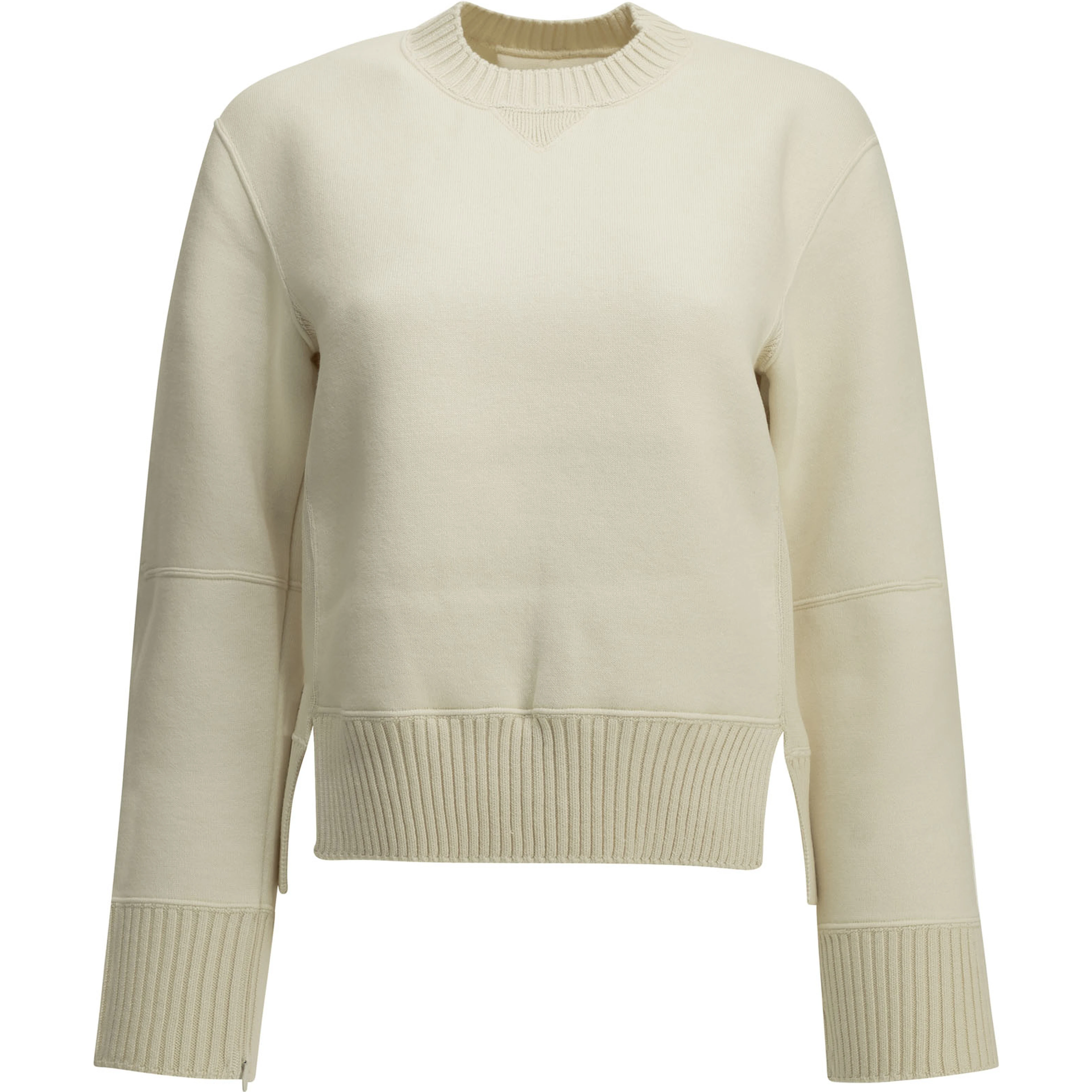 Crew-neck sweater made of a cotton-cashmere blend
