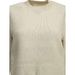 Crew-neck sweater made of a cotton-cashmere blend