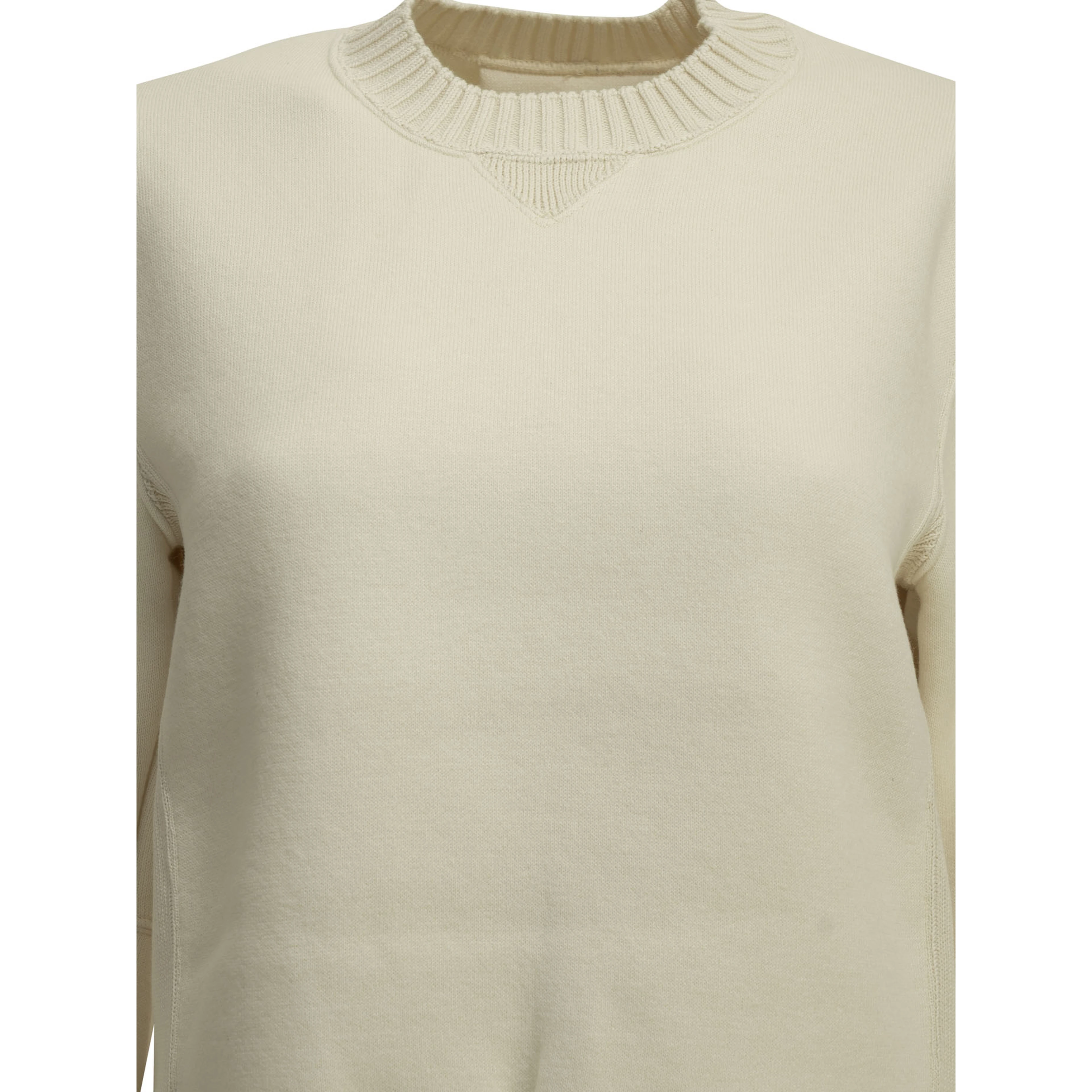 Crew-neck sweater made of a cotton-cashmere blend