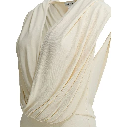 Draped bodysuit with hood