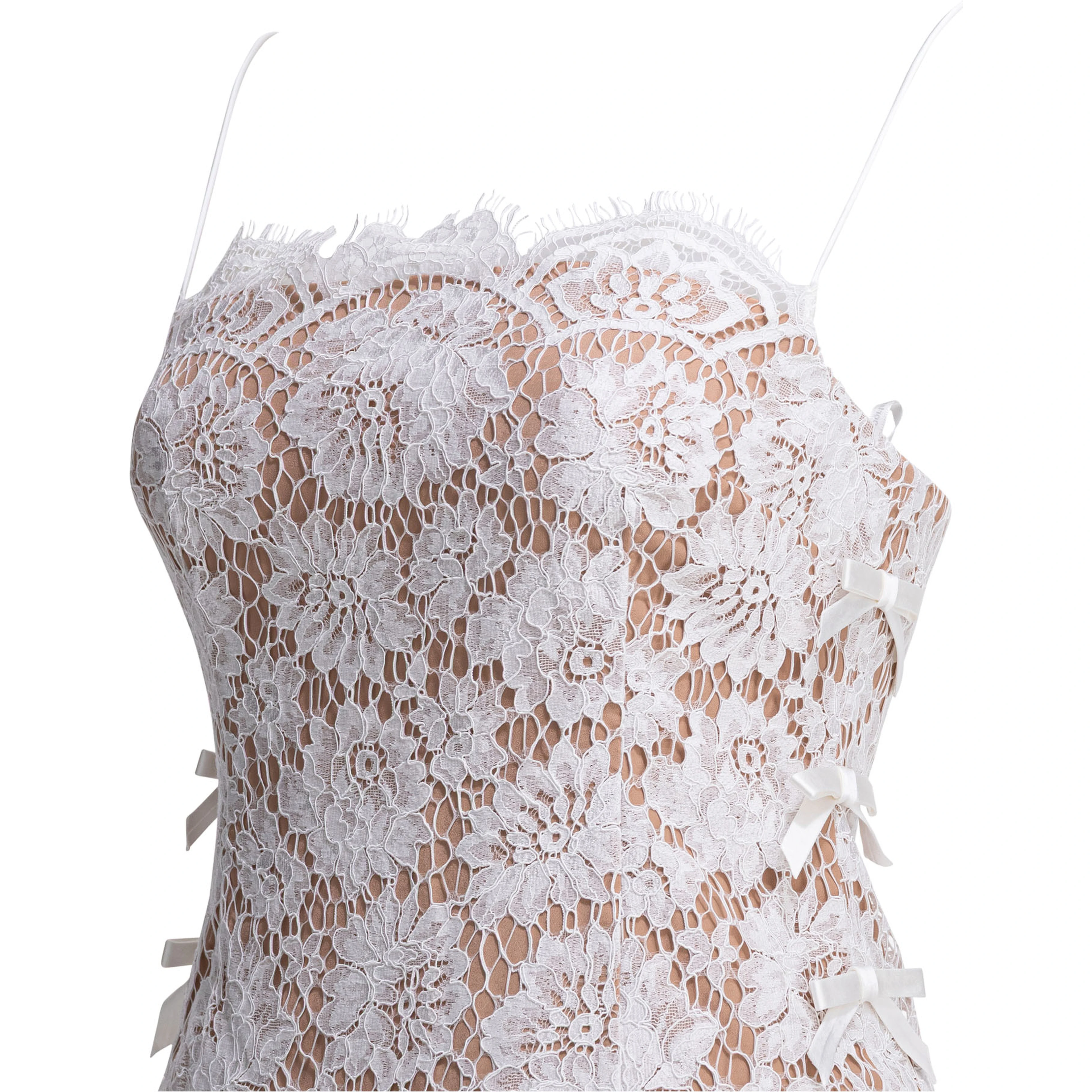 Long lace flared dress