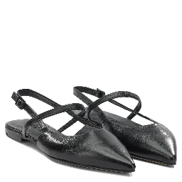 Ballerine slingback in pelle