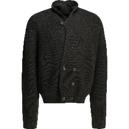 Double-breasted cashmere cardigan