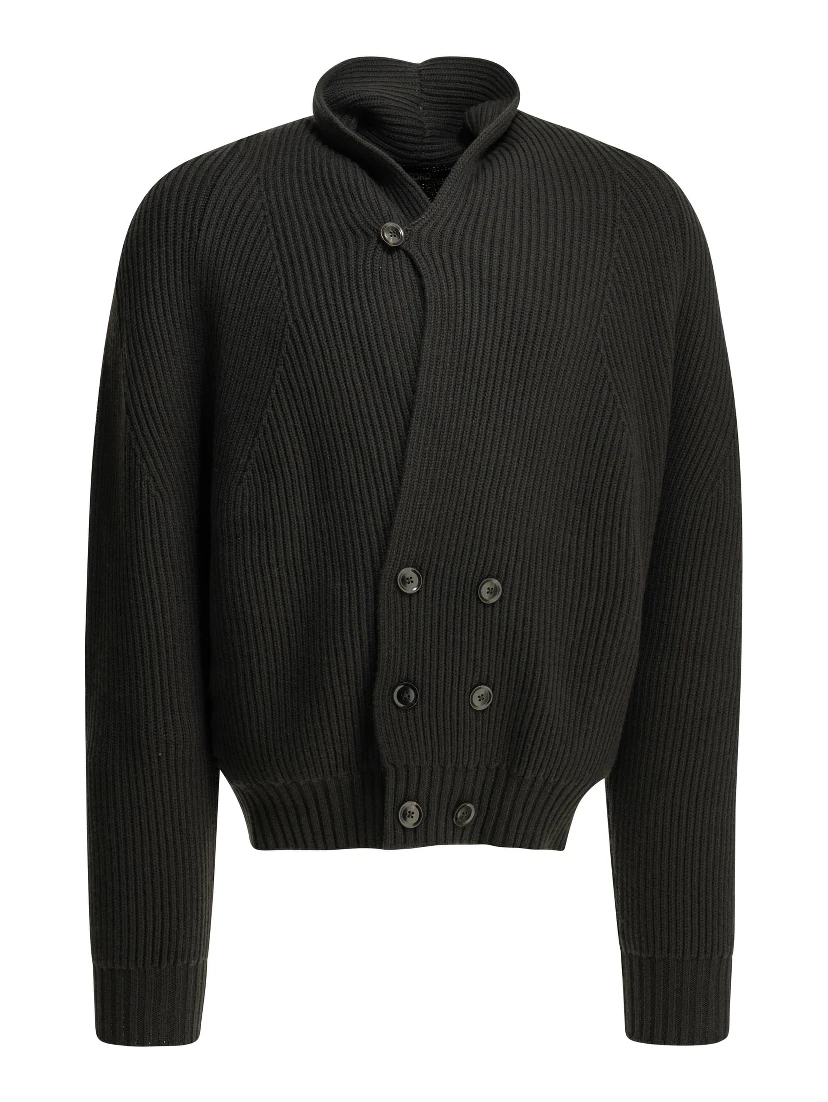 Double-breasted cashmere cardigan