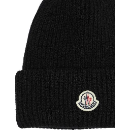 Wool and cashmere beanie with logo