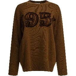 Embroidered crew neck sweater