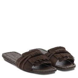 Slide in pelle scamosciata