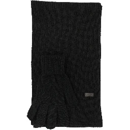 Wool-blend scarf and gloves
