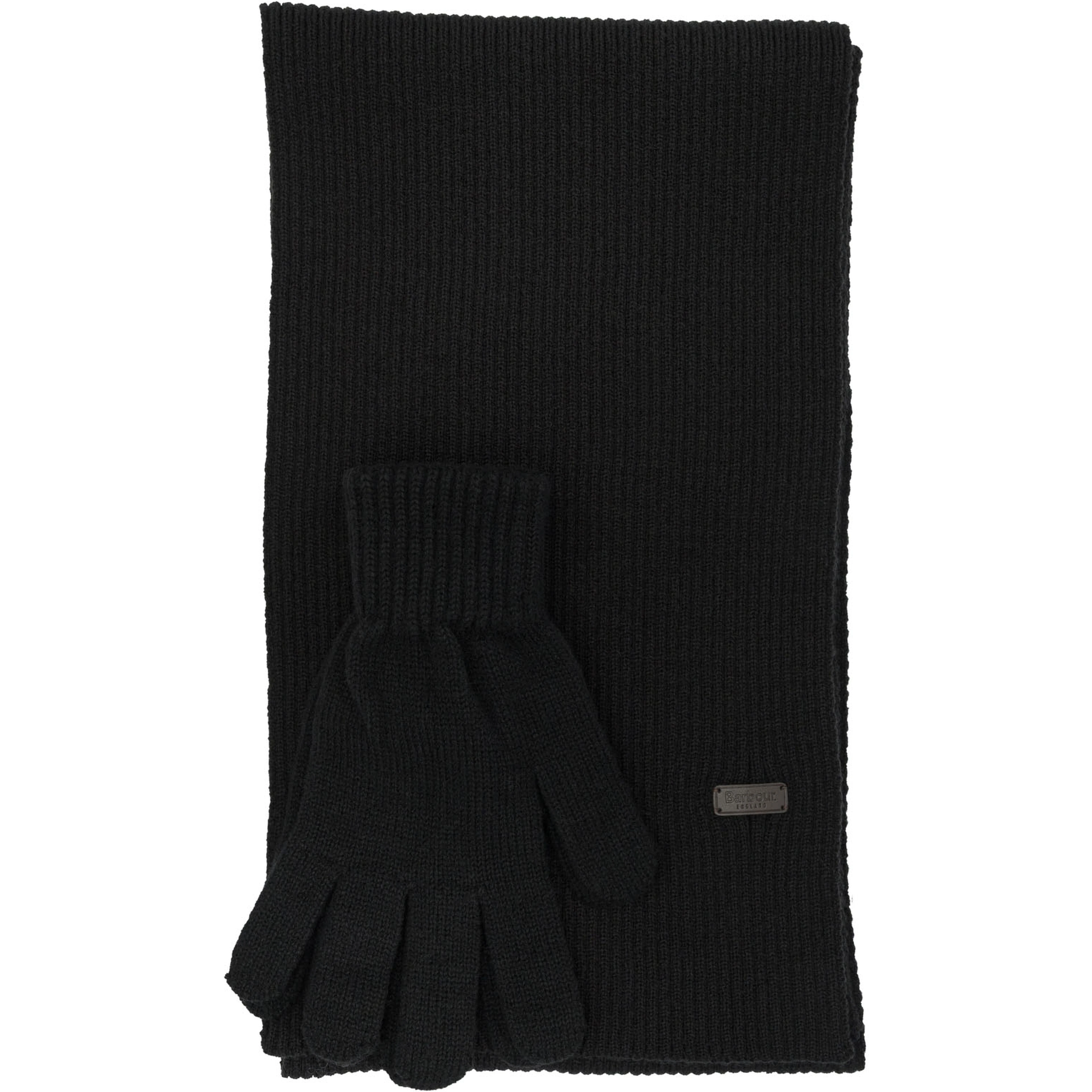 Wool-blend scarf and gloves