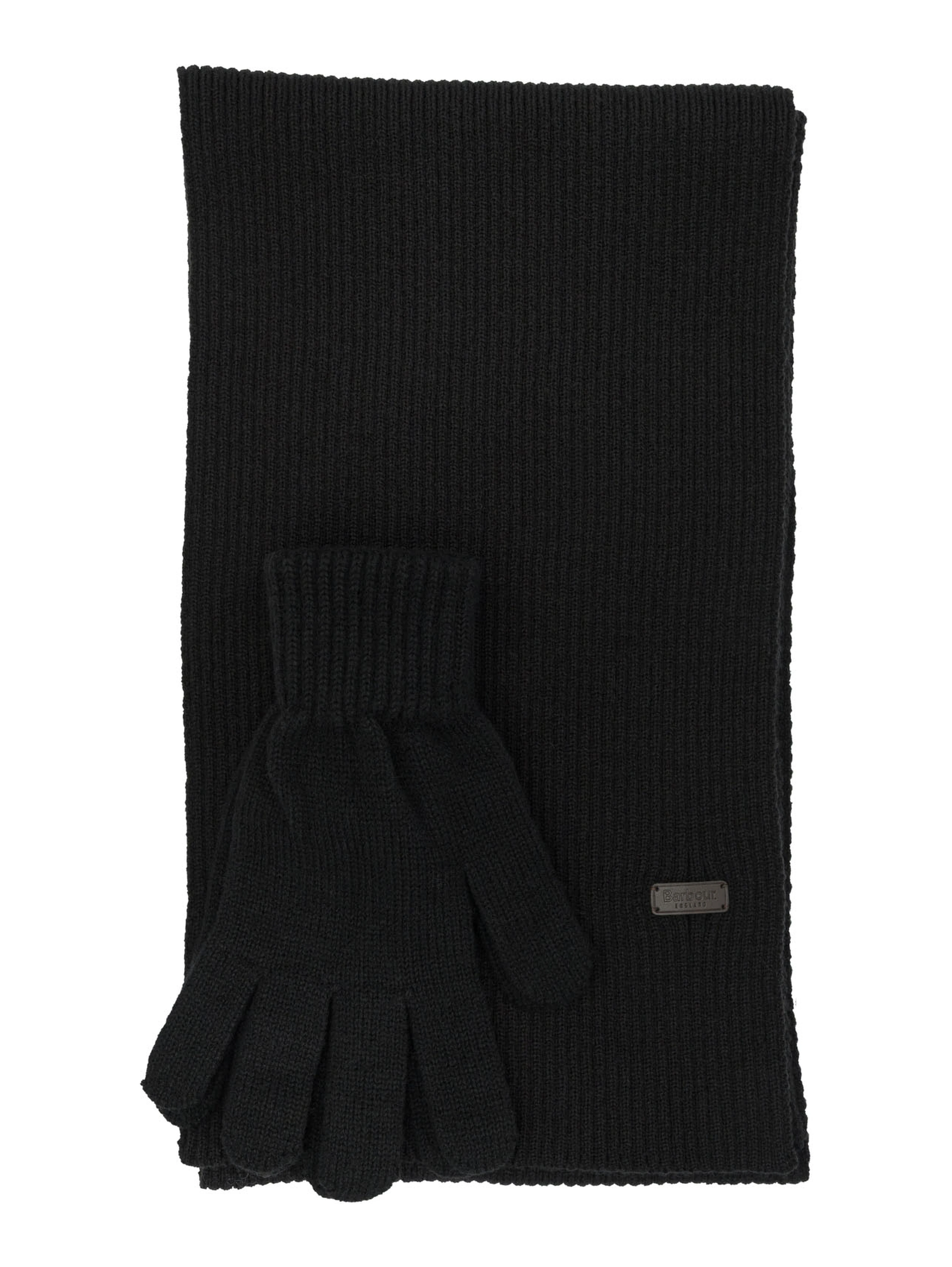 Wool-blend scarf and gloves