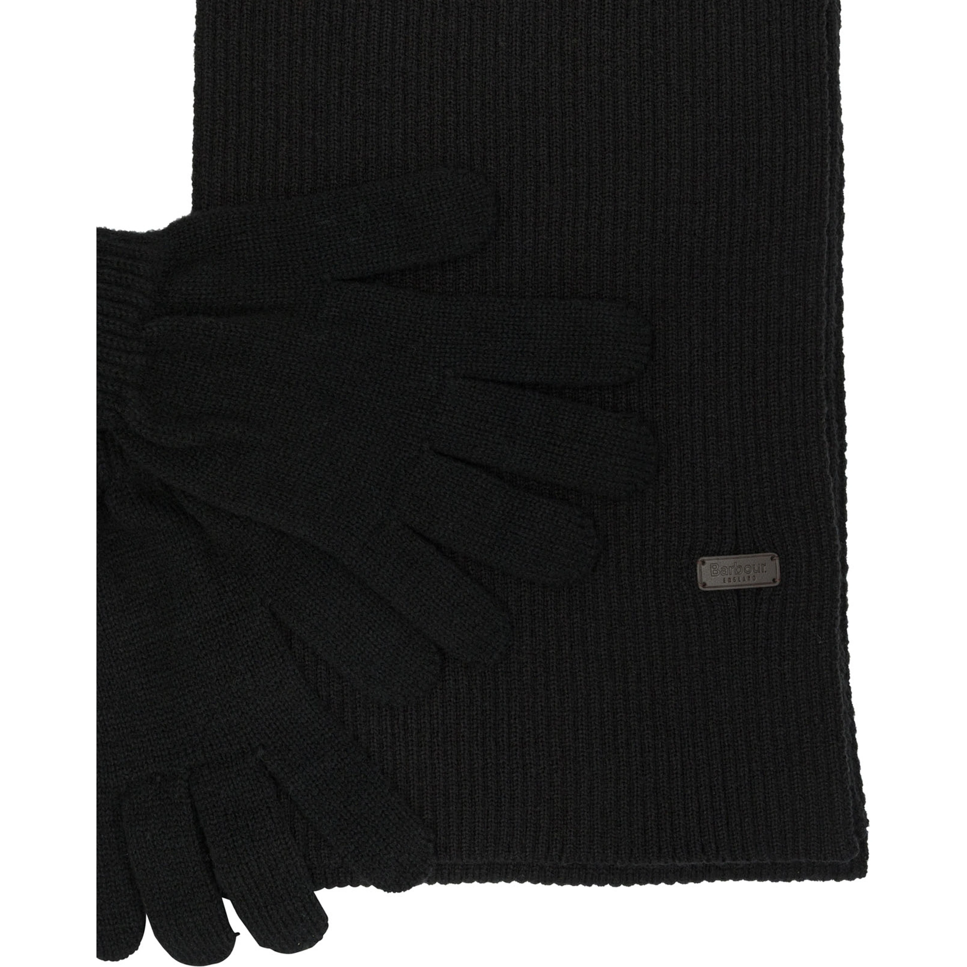 Wool-blend scarf and gloves