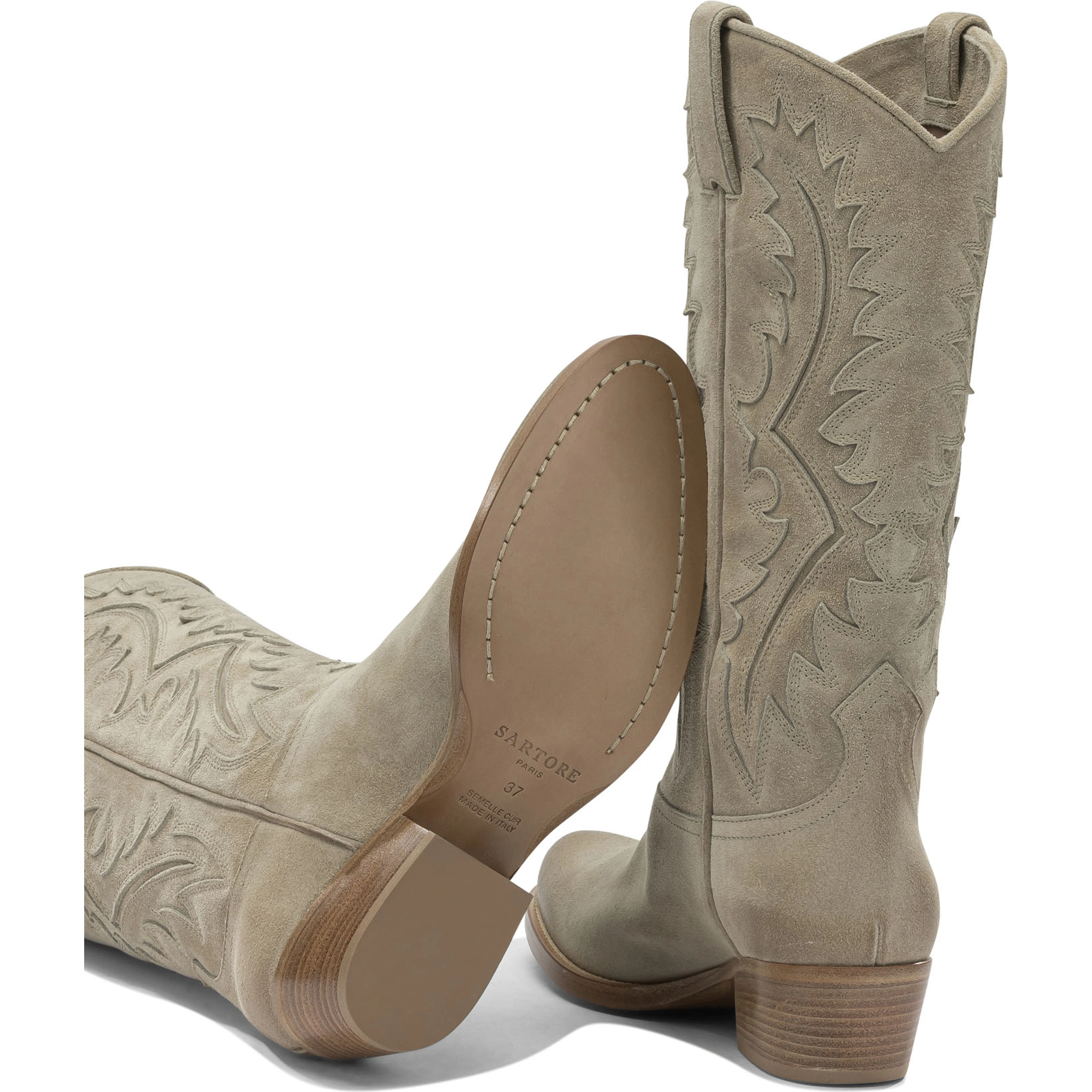 Leather cowboy boots