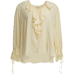 Silk blouse with ruffles