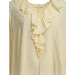Silk blouse with ruffles