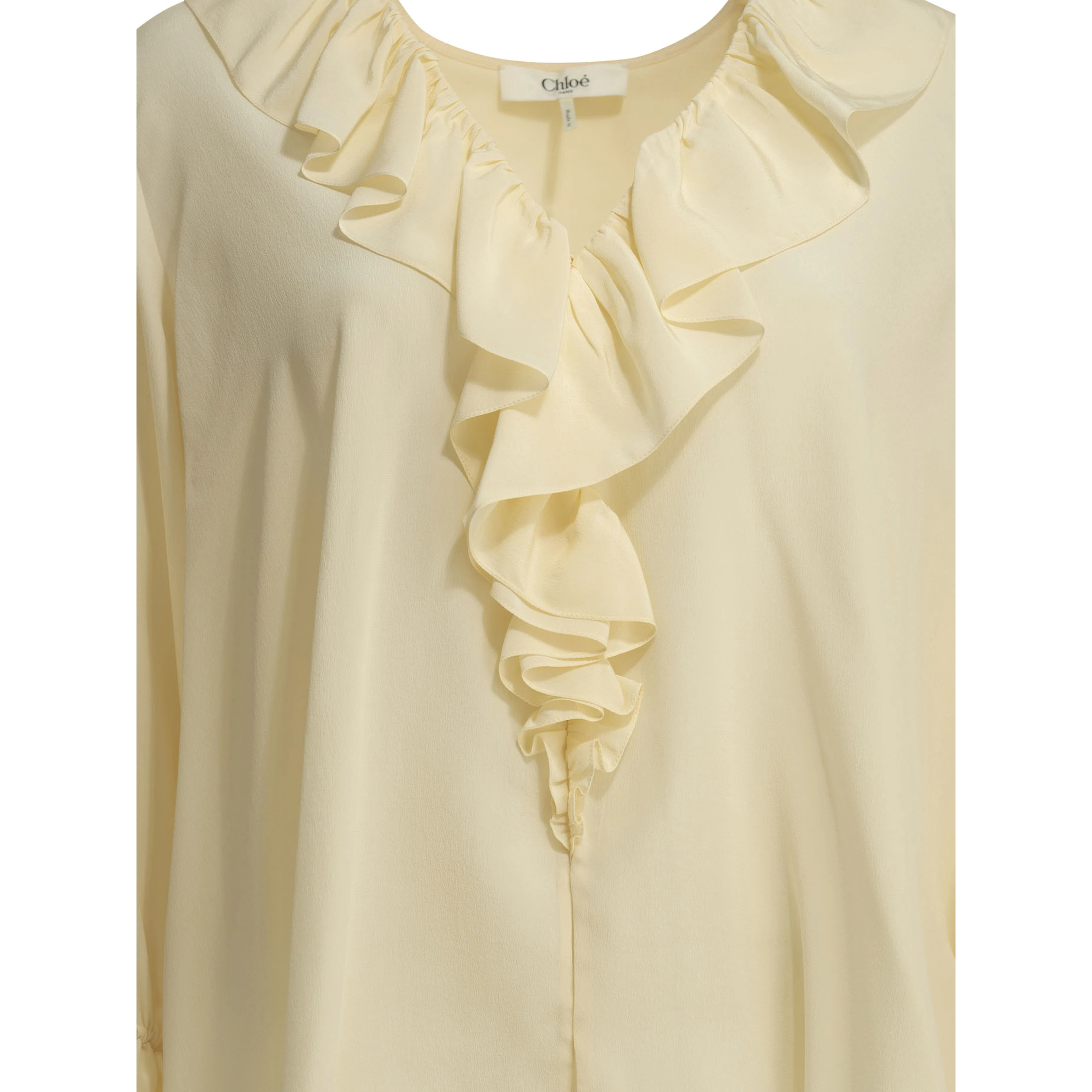 Silk blouse with ruffles