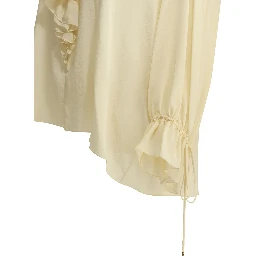 Silk blouse with ruffles