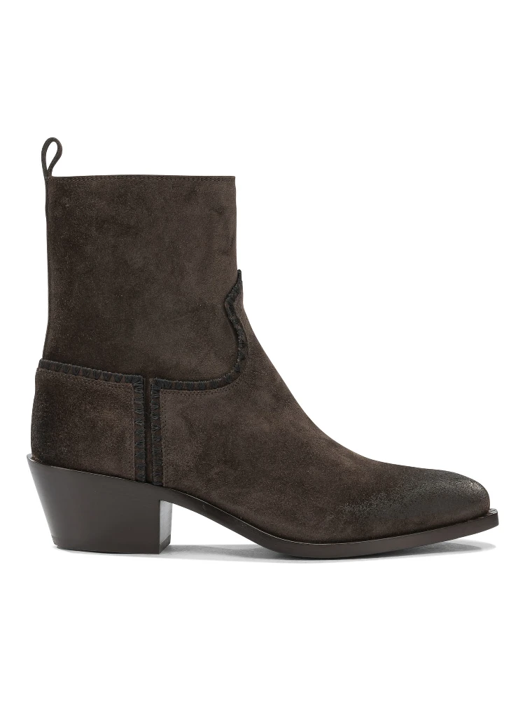 "Velour 45MM" Ankle Boots with Zipper