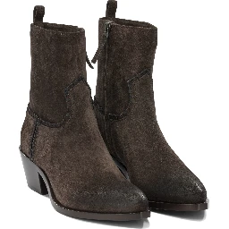 "Velour 45MM" Ankle Boots with Zipper