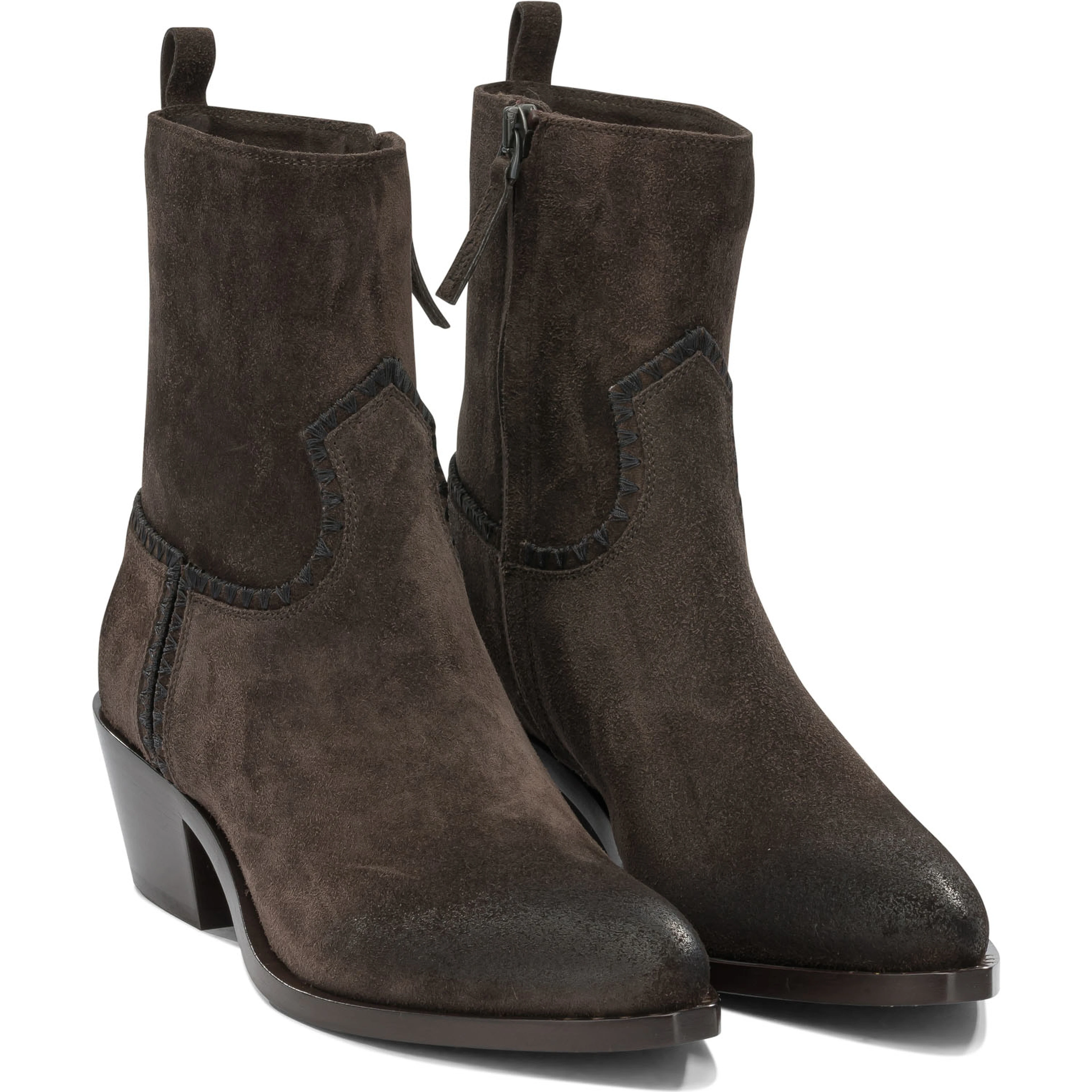 "Velour 45MM" Ankle Boots with Zipper