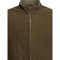 Padded suede bomber jacket