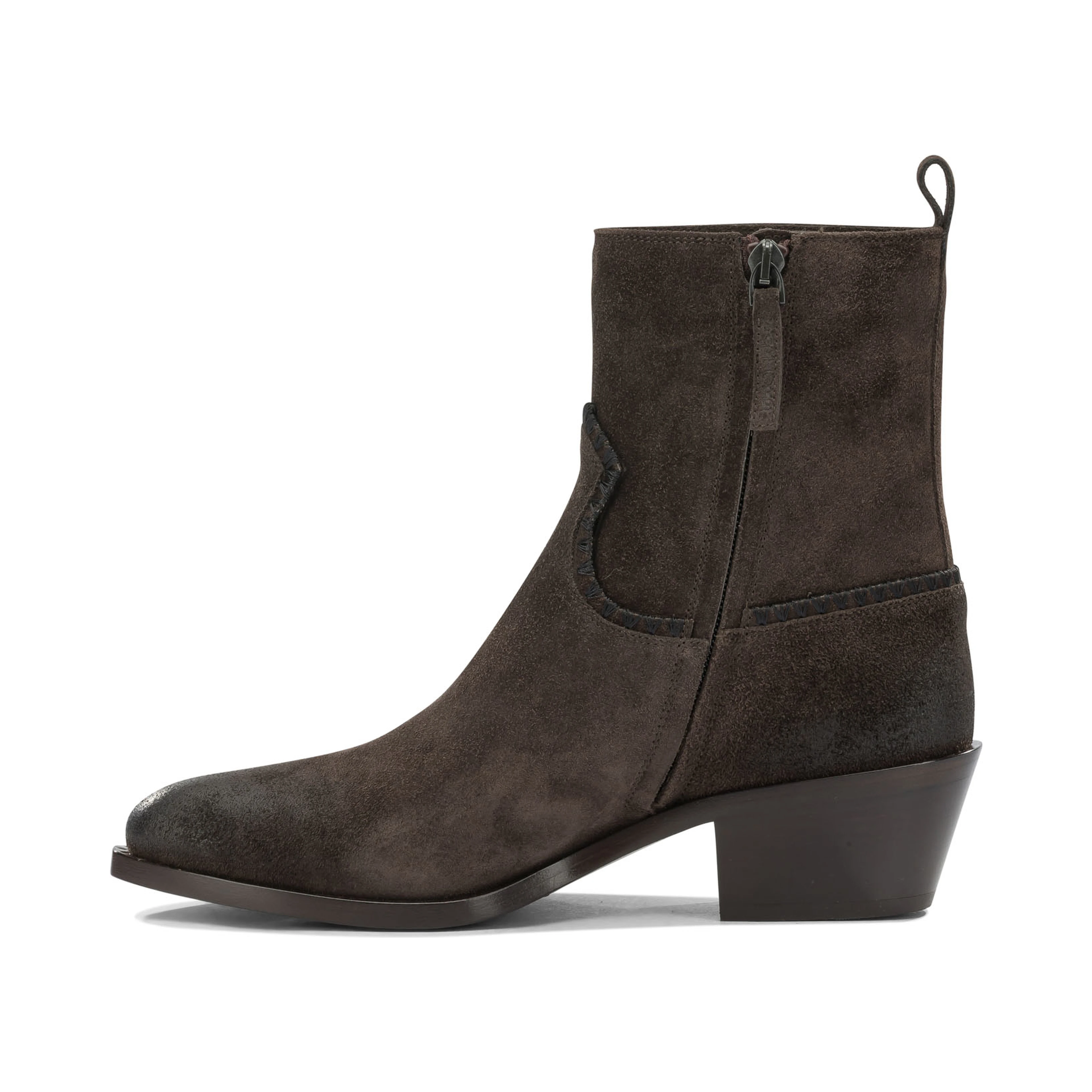 "Velour 45MM" Ankle Boots with Zipper