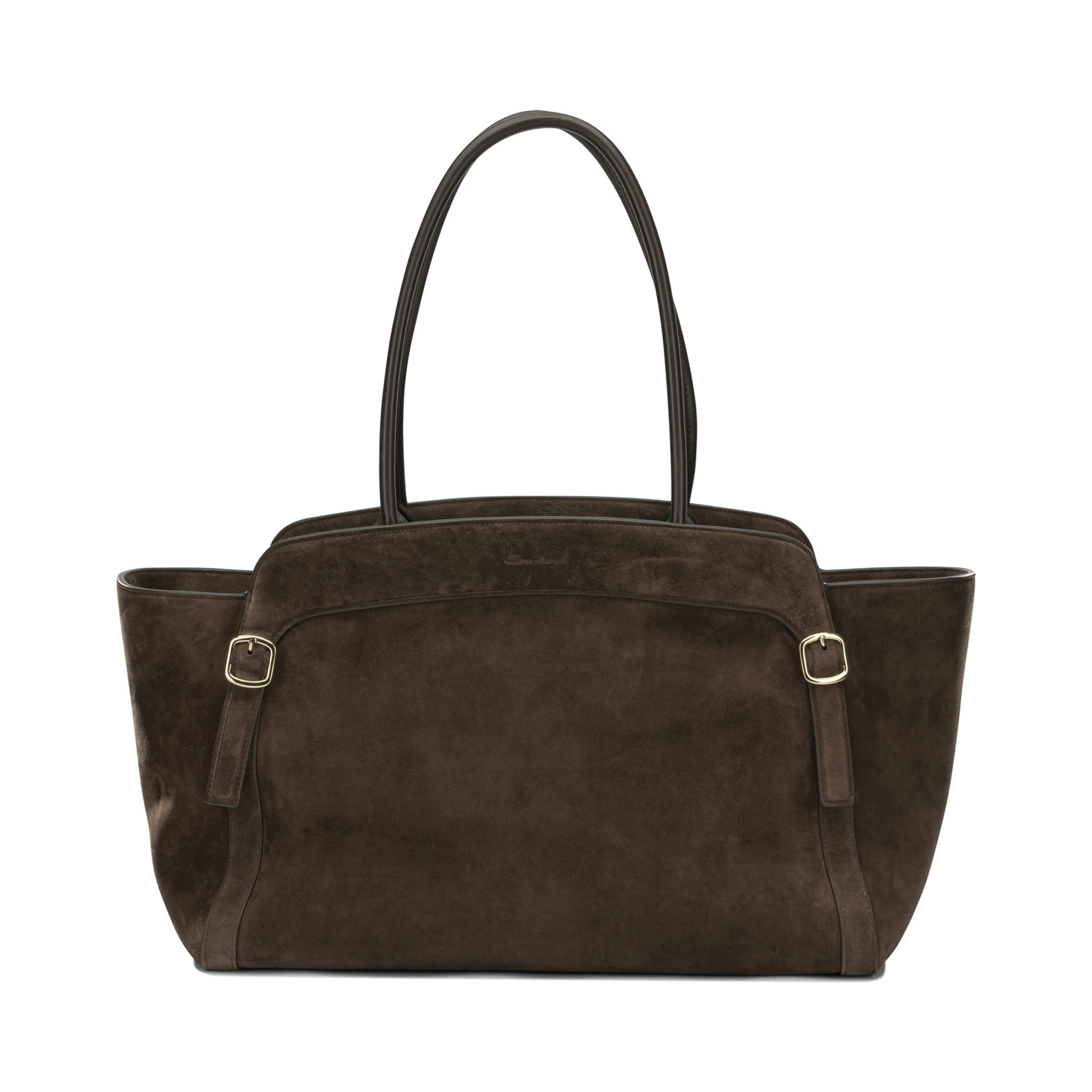 "Double Buckle" Medium Shoulder Bag
