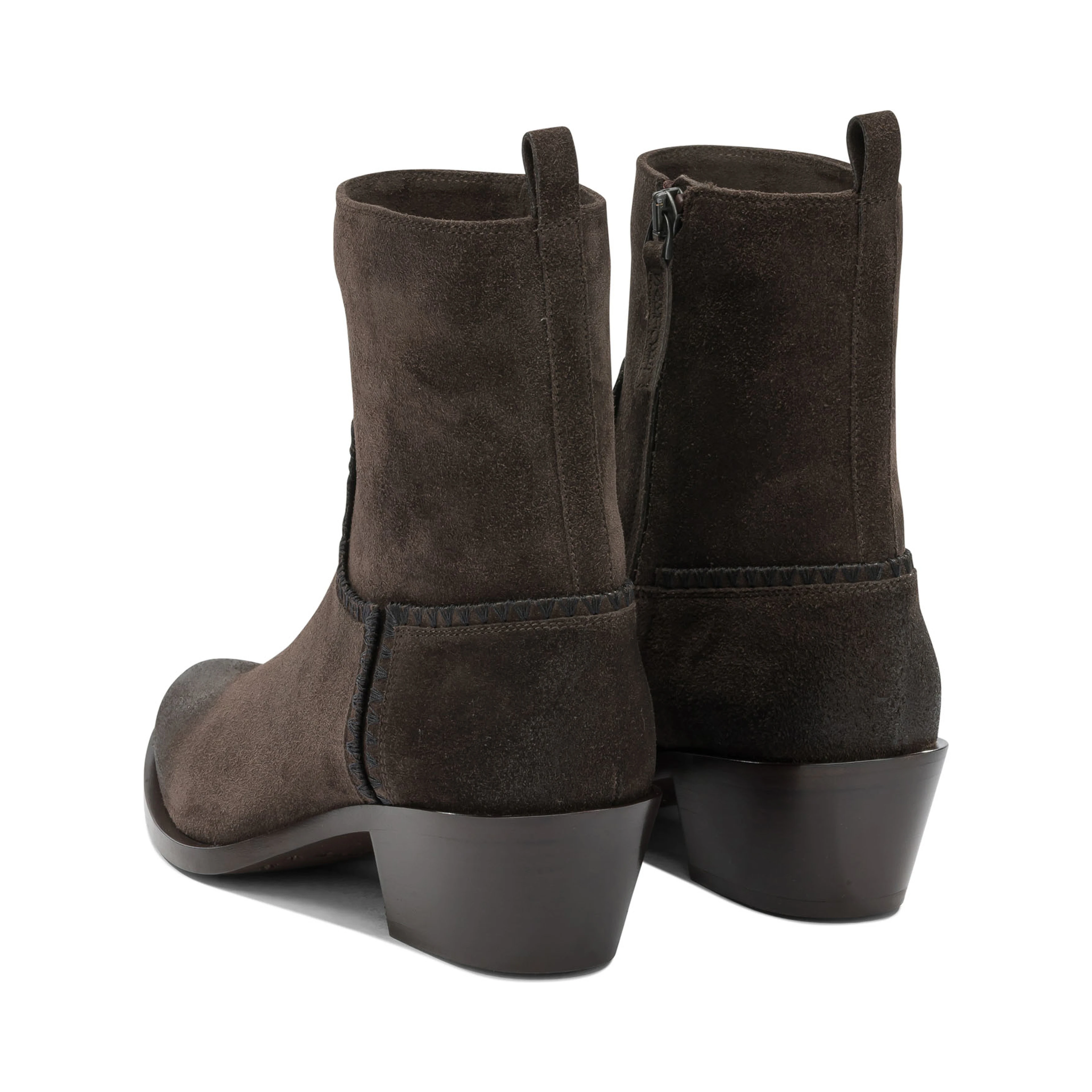 "Velour 45MM" Ankle Boots with Zipper