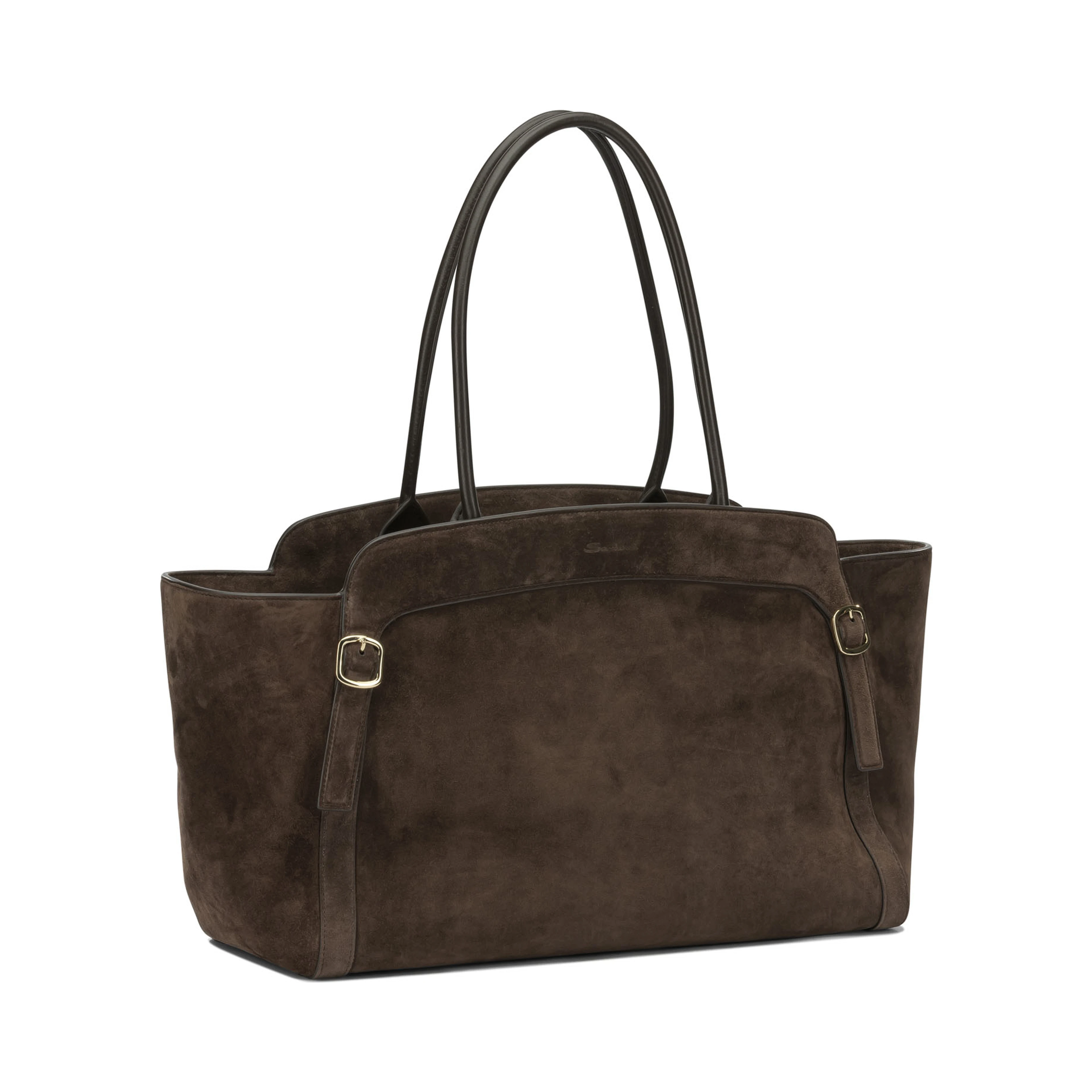 "Double Buckle" Medium Shoulder Bag
