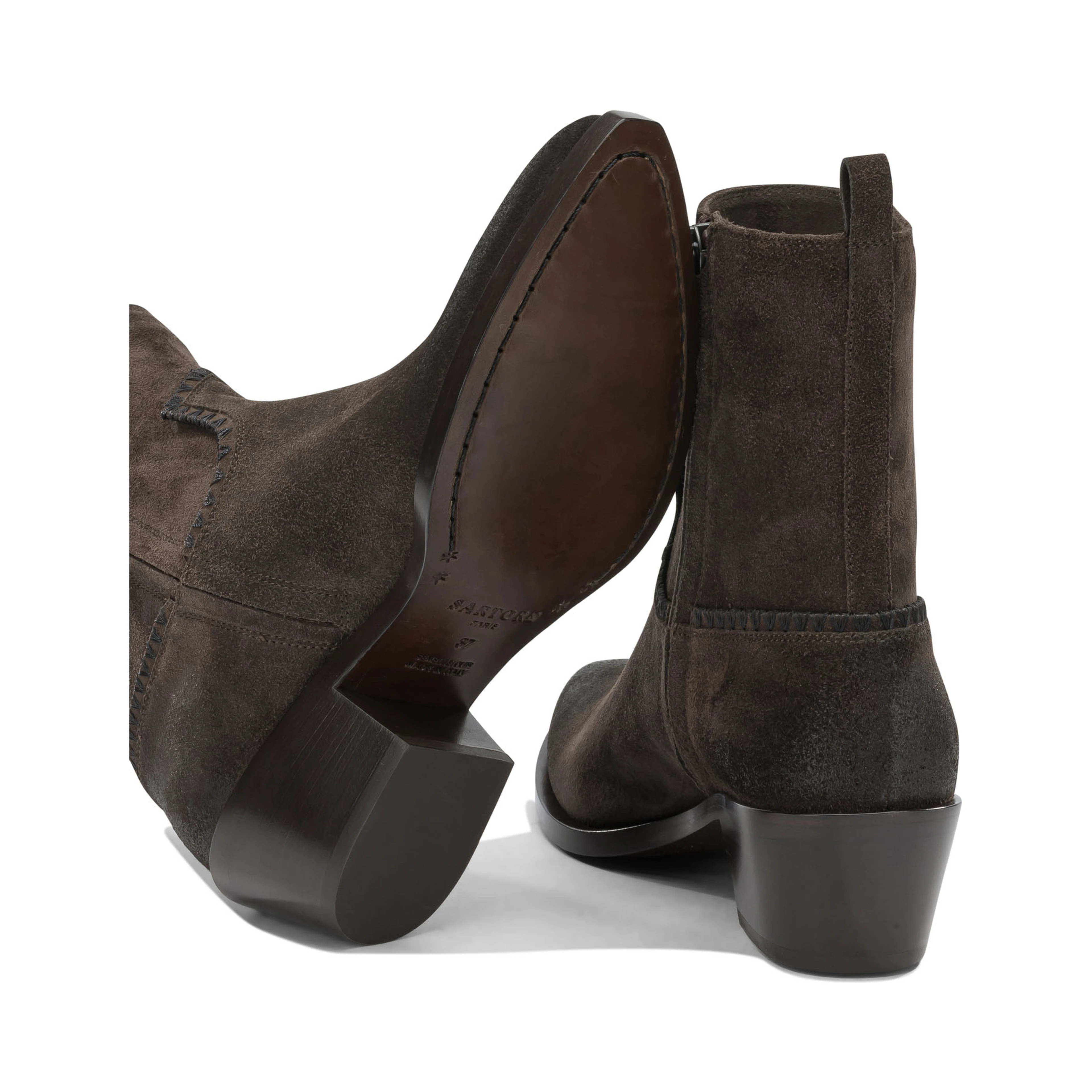 "Velour 45MM" Ankle Boots with Zipper