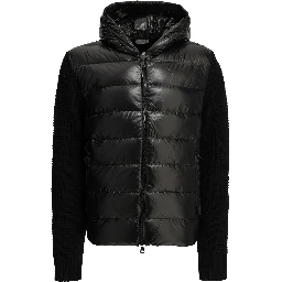 Padded cardigan made of wool and cashmere