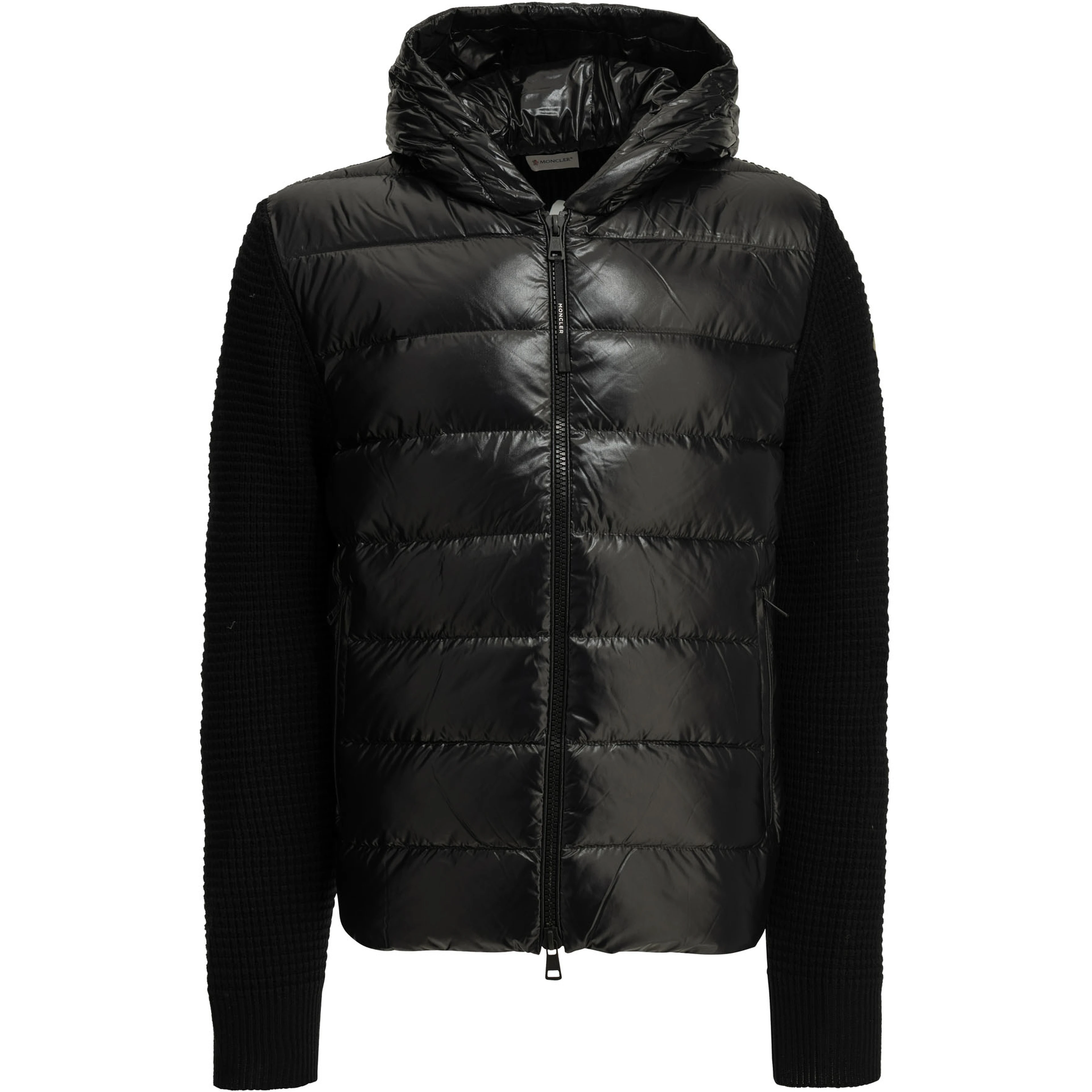 Padded cardigan made of wool and cashmere